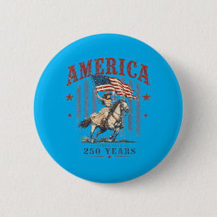 Amerika 250 Jahre Patriotische Cowgirl 4. Juli Für Button