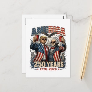Amerika 250 Jahre patriotische Feier Postkarte