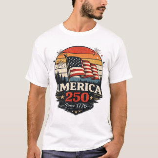 Amerika 250 Jahre Retro-Adler Patriotisch T-Shirt