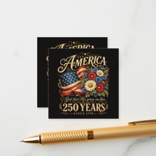 Amerika 250 Jahre seit 1776 Florales Patriotisches Begleitkarte