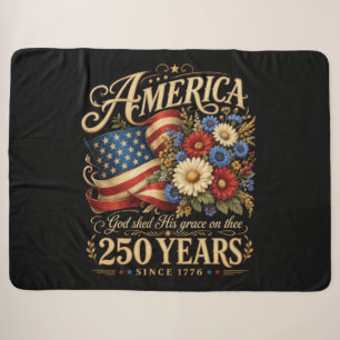 Amerika 250 Jahre seit 1776 Florales Patriotisches Sherpadecke