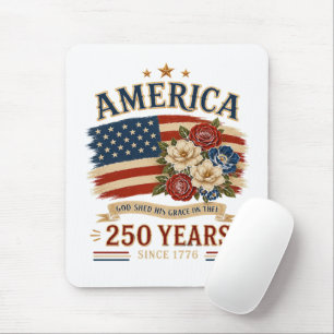 Amerika 250 Jahre seit 1776 Patriotische Blumenfla Mousepad