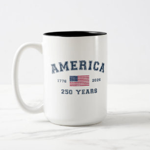 Amerika 250 Jahre USA Vereinigte Staaten Flagge 4. Zweifarbige Tasse