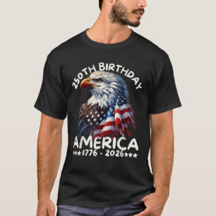 Amerika 250-jähriges Jubiläum Eagle US Flag 4. Jul T-Shirt