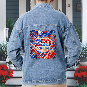 Amerika 250. Jubiläum 1776–2026 USA Patriotisch Jeansjacke