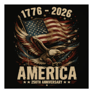 Amerika 250. Jubiläum Adler Patriotisch Poster