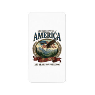 Amerika 250. Jubiläum Adressaufkleber