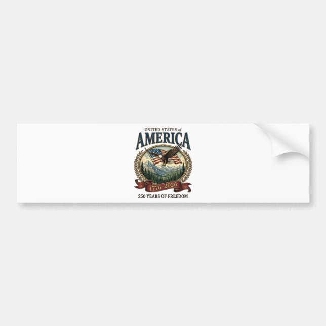 Amerika 250. Jubiläum Autoaufkleber (Vorne)