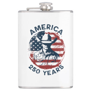 Amerika 250. Jubiläum Cowboy 1776-2026 Flachmann
