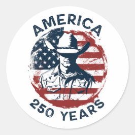 Amerika 250. Jubiläum Cowboy 1776-2026 Runder Aufkleber