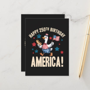 Amerika 250. Jubiläum Dummer Patriotischer Gans Ankündigungspostkarte