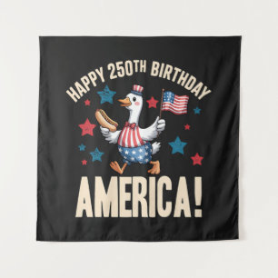 Amerika 250. Jubiläum Dummer Patriotischer Gans Wandteppich