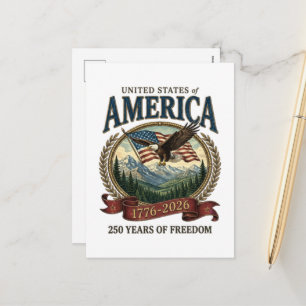 Amerika 250. Jubiläum Feiertagspostkarte