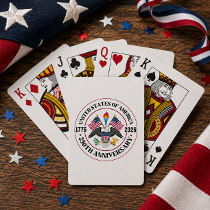 Amerika 250. Jubiläum Patriotisches Adler-Emblem Spielkarten