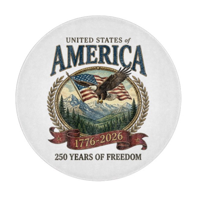Amerika 250. Jubiläum Schneidebrett (Vorderseite)