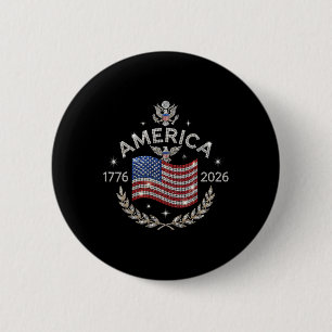 Amerika 250. Jubiläum USA-Flagge 1776 2026 Patri Button