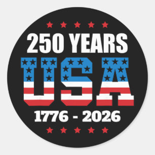 Amerika 250. Jubiläum USA-Flagge Patriotisch 4. Ju Runder Aufkleber