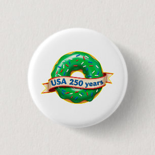 Amerika 250. Jubiläum USA mit süßem Donut Button