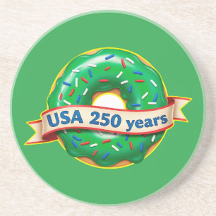 Amerika 250. Jubiläum USA mit süßem Donut Getränkeuntersetzer