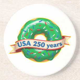 Amerika 250. Jubiläum USA mit süßem Donut Getränkeuntersetzer