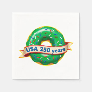 Amerika 250. Jubiläum USA mit süßem Donut Serviette