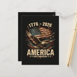 Amerika 250. Jubiläums-Adler Patriotisch Feiertagspostkarte