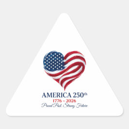 Amerika 250. Jubiläums-Flaggen-Herz-Aufkleber Dreieckiger Aufkleber