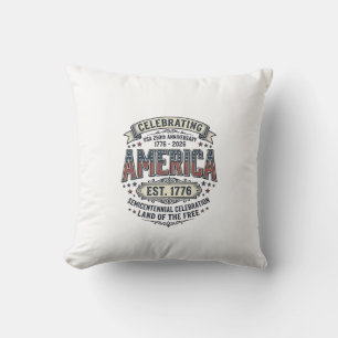 Amerika 250. Jubiläums Vintage Patriotisches T-Shi Kissen