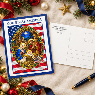 Amerika 250. Jubiläums-Weihnachts-Nativität Feiertagspostkarte