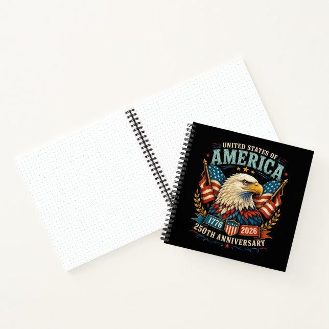 Amerika 250. Jubiläumsfeier Adler Notizbuch (Innenseite)