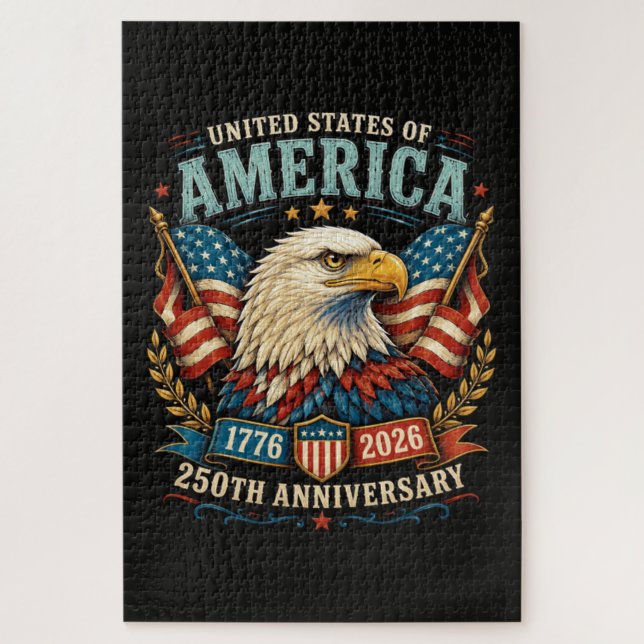 Amerika 250. Jubiläumsfeier Adler Puzzle (Vertikal)
