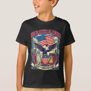 Amerika 250. Jubiläumsflagge Adler Freiheit USA T-Shirt
