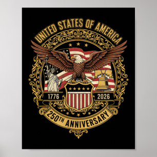Amerika 250. Jubiläumsflagge Adler USA 250 Jahr Poster