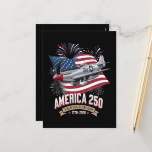 Amerika 250. Jubiläumsflugzeug Feiertagspostkarte