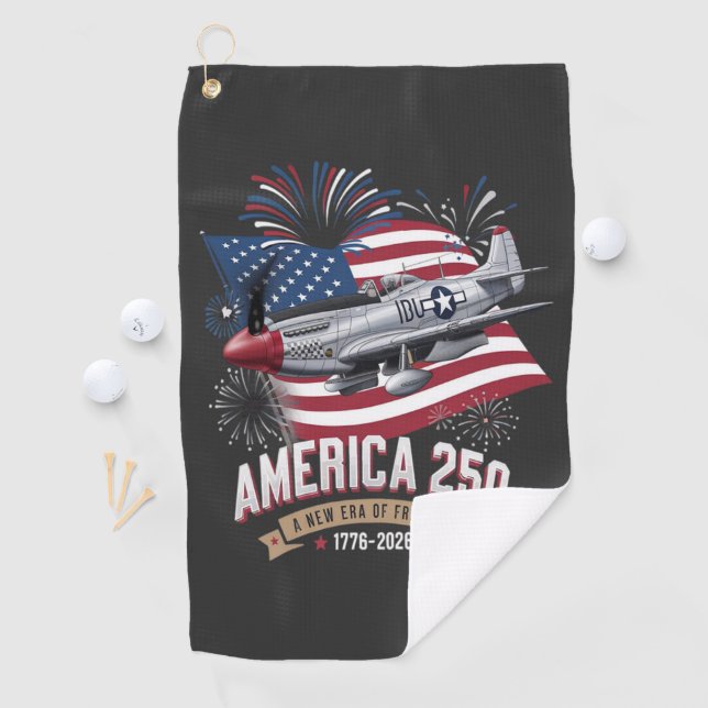 Amerika 250. Jubiläumsflugzeug Golfhandtuch (Insitu)