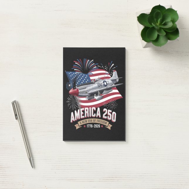 Amerika 250. Jubiläumsflugzeug Post-it Klebezettel (Büro)