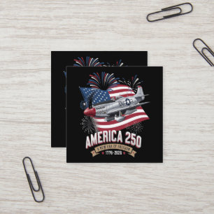 Amerika 250. Jubiläumsflugzeug Quadratische Visitenkarte