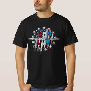 AMERIKA 250 KLASSISCHER RETRO-CHROM-AMERICAN FLAGG T-Shirt