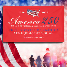 Amerika 250 Land der Freien Heimat Tapfer Patrioti Banner
