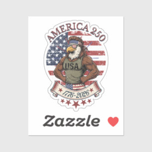 Amerika 250 Lustige Patriotische Adler 4. Juli Kun Aufkleber