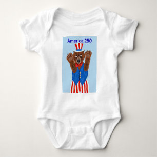  Amerika 250 Onkel Sam Bär  Baby Strampler