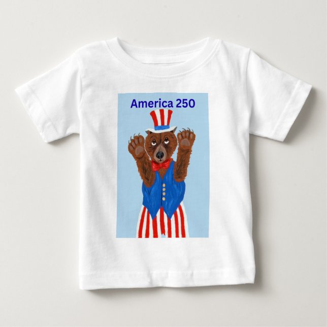  Amerika 250 Onkel Sam Bär  Baby T-shirt (Vorderseite)