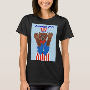 Amerika 250 Onkel Sam Bär T-Shirt