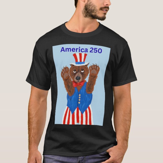  Amerika 250 Onkel Sam Bär  T-Shirt (Vorderseite)
