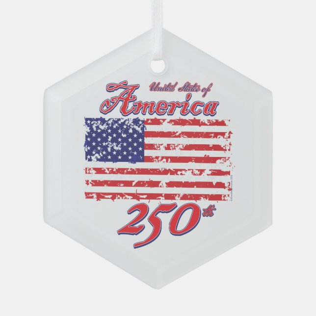 Amerika 250 ornament aus glas (Vorderseite)