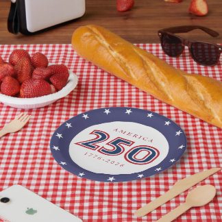 Amerika 250 Patriotisch Pappteller