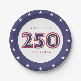 Amerika 250 Patriotisch Pappteller