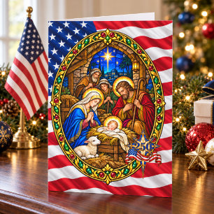Amerika 250 Patriotische Weihnachtskarte zur Gebur Karte