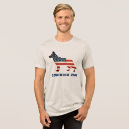 Amerika 250 Patriotischer Deutscher Schäferhund Tri-Blend Shirt