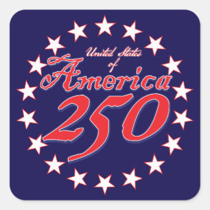 Amerika 250 quadratischer aufkleber